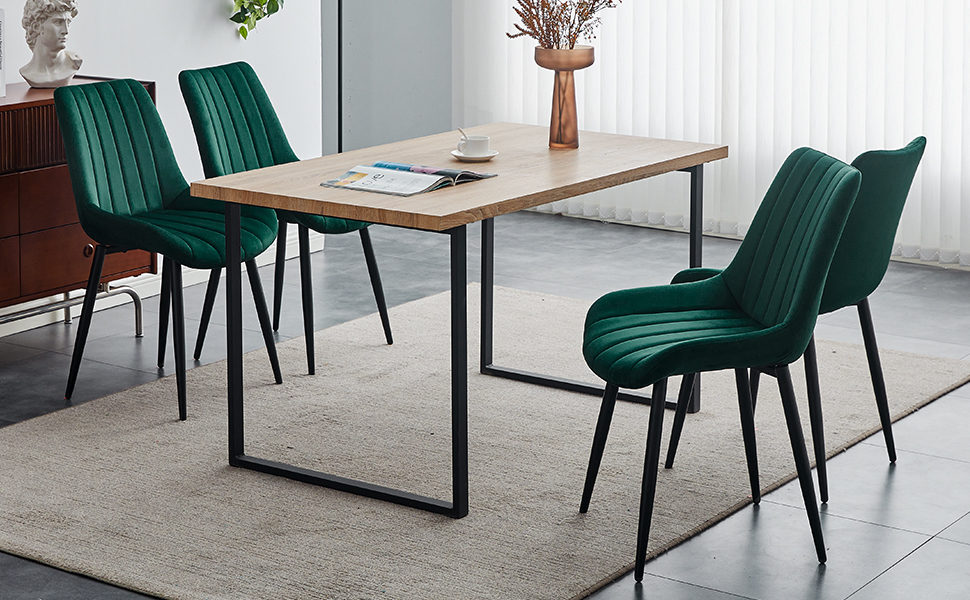 Набір з 2-х стільців для їдальні TUKAILAI з штучної шкіри, ергономічні, з металевим каркасом, до 150 кг, для кухні, їдальні та вітальні, коричневі (зелені, велюрові, набір 4 шт.)