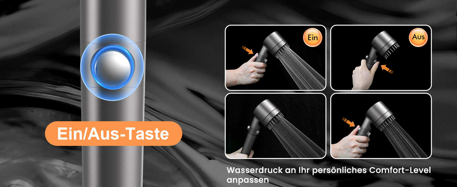 Фільтр-лійка для душу MEKO з високим тиском, ручна насадка з 15-шаровою системою фільтрації, шланг 1,5 м, 3 режими, економна водою, видаляє хлор, жорстку воду, важкі метали (сріблястий)