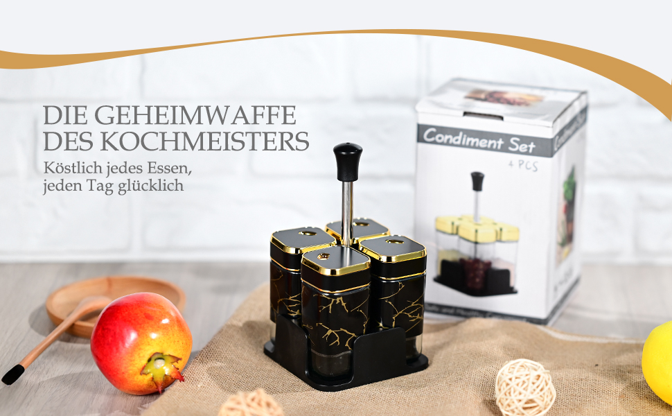 Набір скляних контейнерів для спецій Miorkly з нержавіючої сталі (8 шт.)