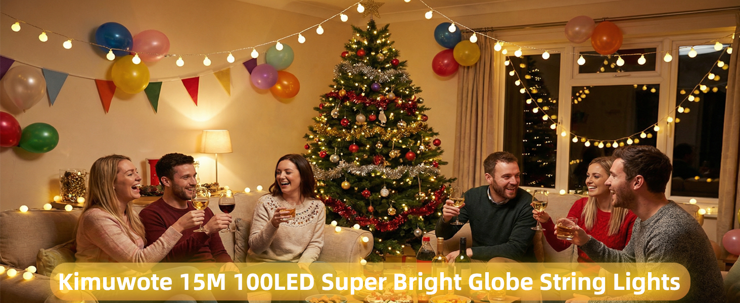 Гірлянда світлодіодна вулична/кімнатна 300 LED куля, 15м, 8 режимів, IP44, теплий білий для декору свят, весіль, саду, балкону