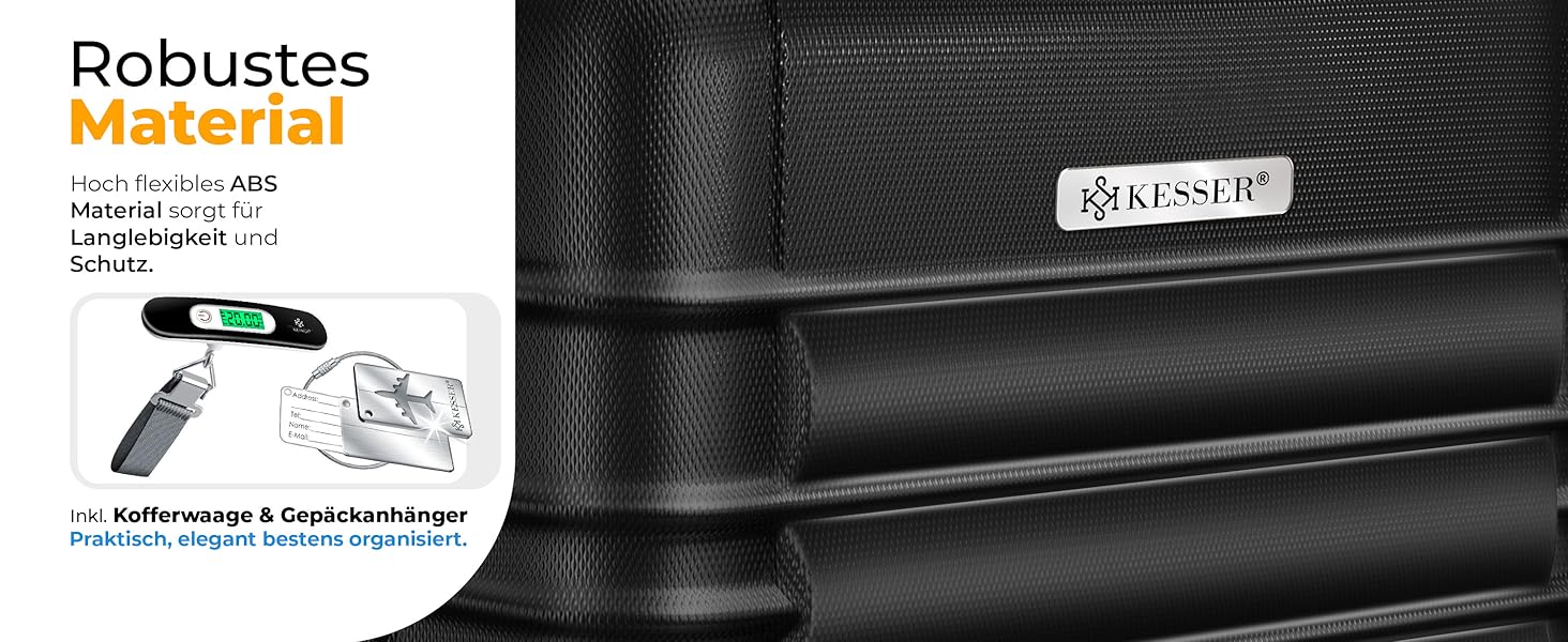 Валіза KESSER® з жорстким корпусом, вагова шалька та багажний жетон | Роликова валіза з кодовим замком, телескопічна ручка (шампань, 75 см – 120 л)