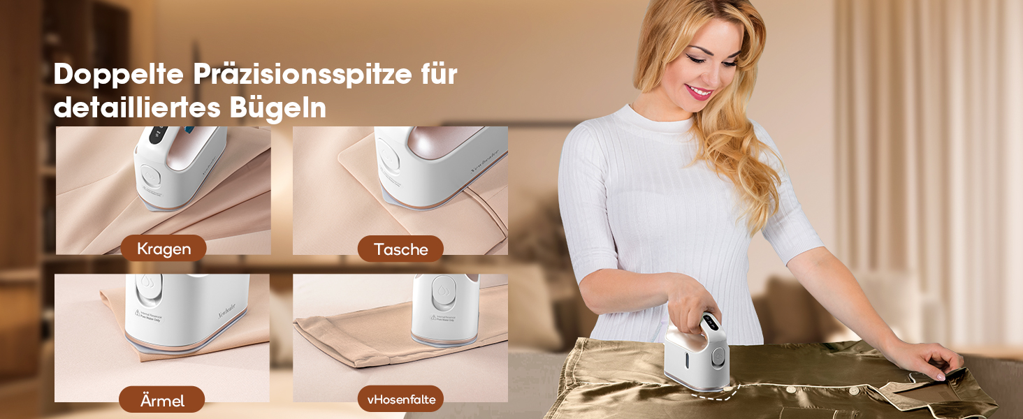 Праска для одягу Newbealer: компактна туристична праска, 1200W, 3 режими, швидкий нагрів 45с, зелено-золота