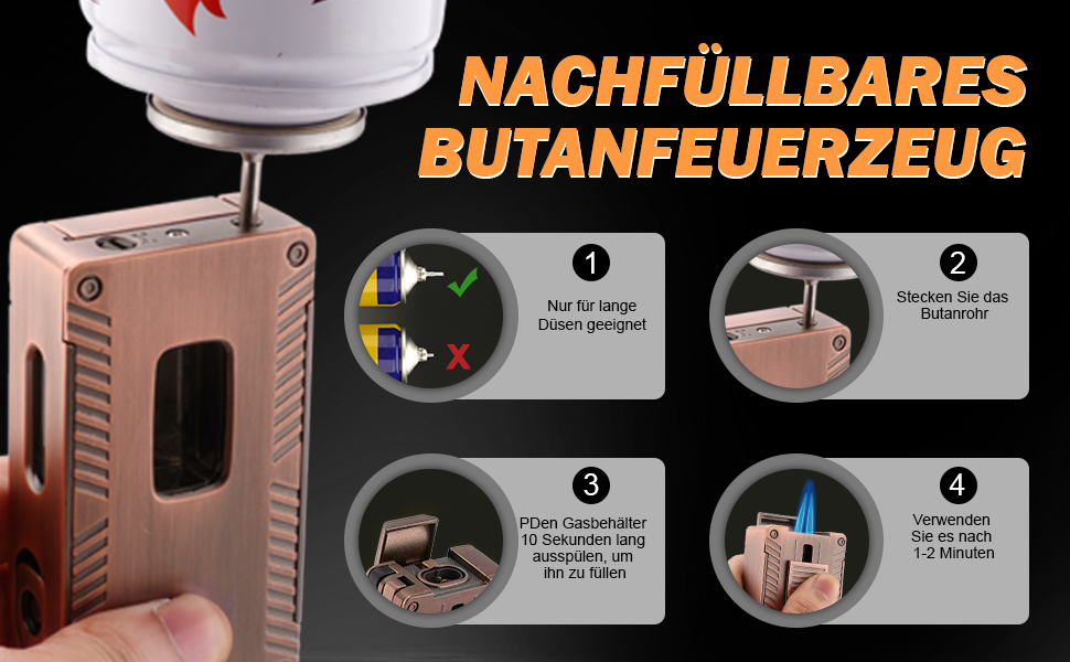 Умидник для сигар з натуральної шкіри, 5-в-1 комплект з запальничкою та вологоміром, коричневий