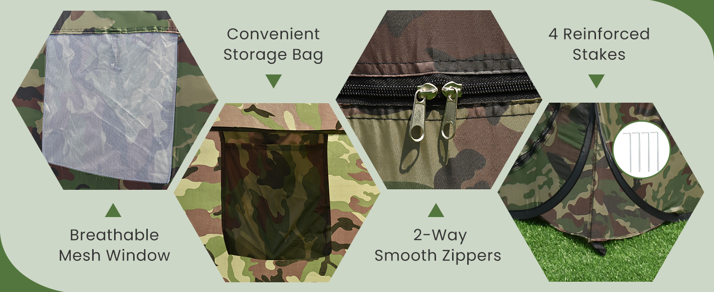 Намет для душу HOMASIS Pop up, 120x120x190 см, зелений - портативний, з кишенькою, для кемпінгу та відпочинку на природі