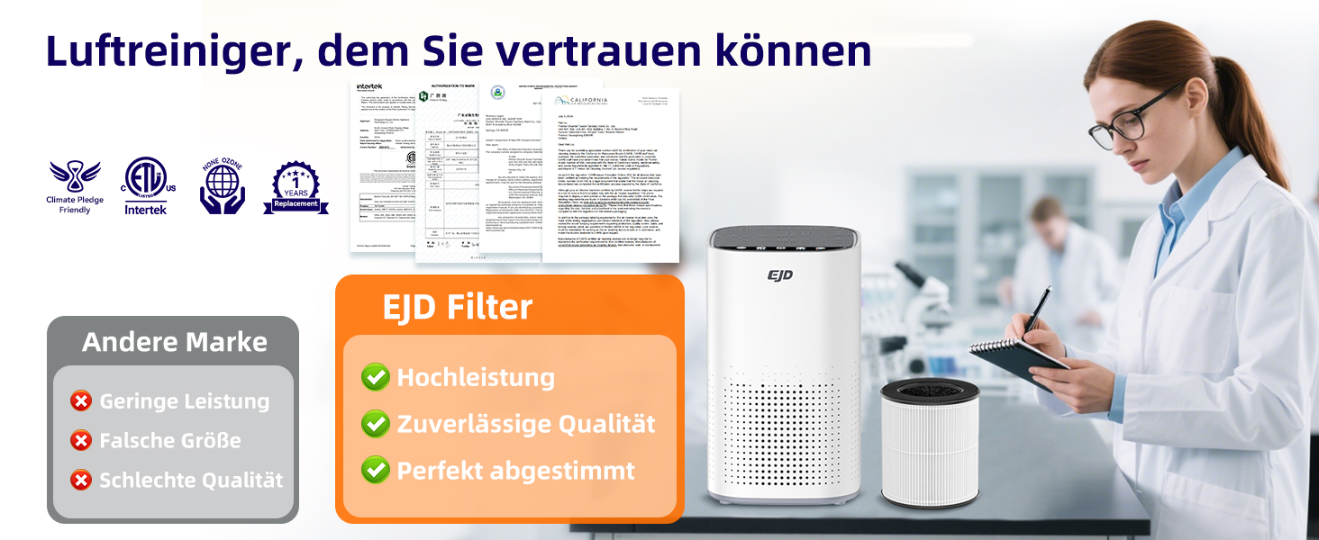 Повітряочисник для великих спалень до 70 м² з CADR 223 м³/год, тихий H13 HEPA повітряочисник з режимом сну 15 дБ, 3-в-1 фільтр видаляє 99,97% пилку, пил, шерсть тварин, запахи