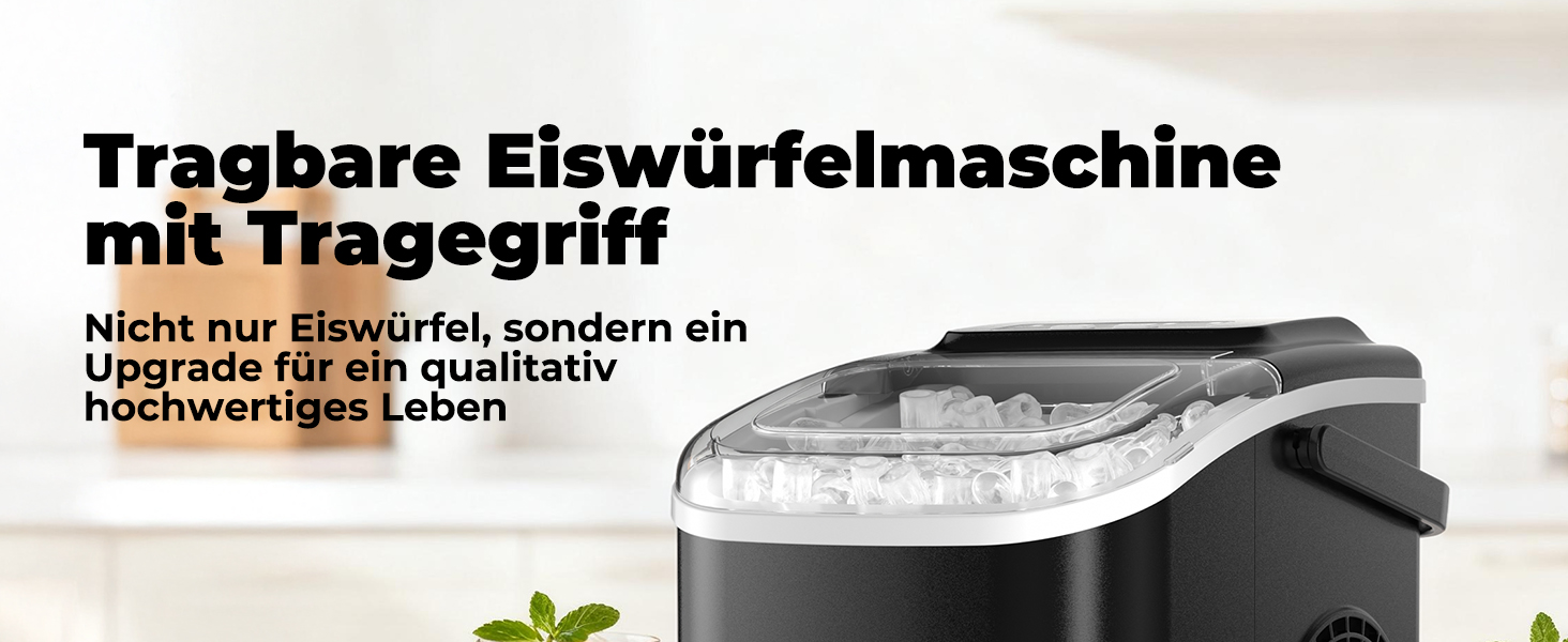 Машина для приготування льоду 12 кг/24 год, компактна модель 1,2 л, самоочищення, кошик/лопатка для льоду, 8 кубиків за 6-9 хвилин, для кухні/офісу/вечірки/дому/RV