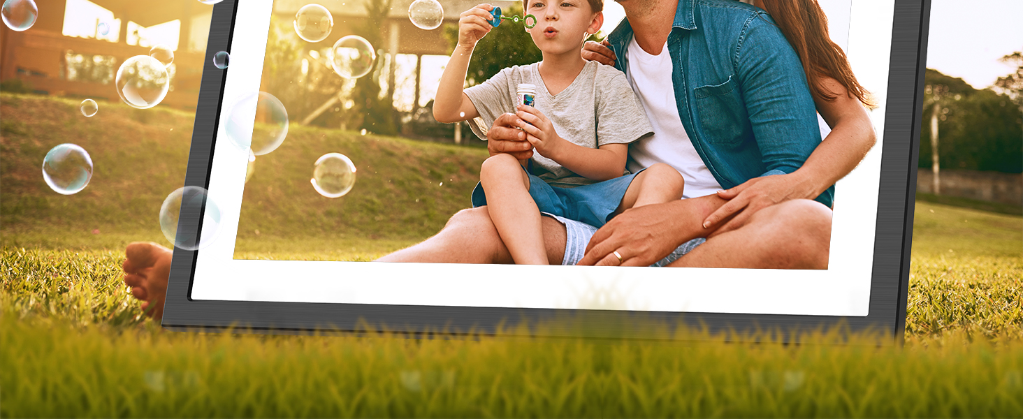 Цифровий фоторамка Frameo 10.1 дюймів: 64GB, 2K сенсорний екран, автоповорот, Frameo App