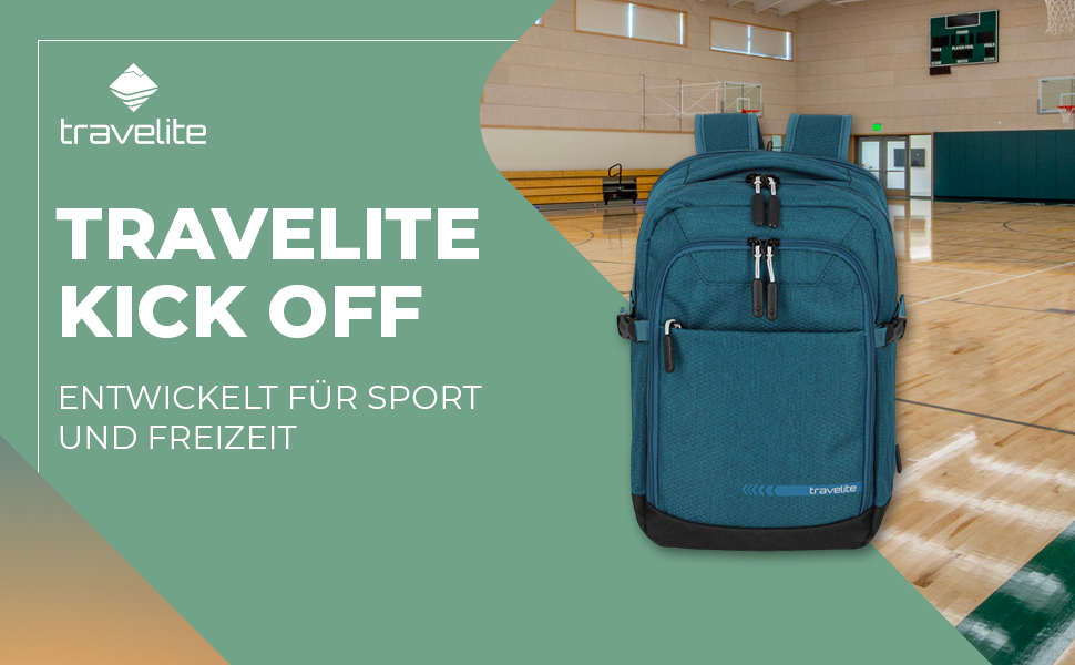 Рюкзак для ручної поклажі Travelite KICK OFF, 20-23 л, 40x25x20-23 см, колір Petrol