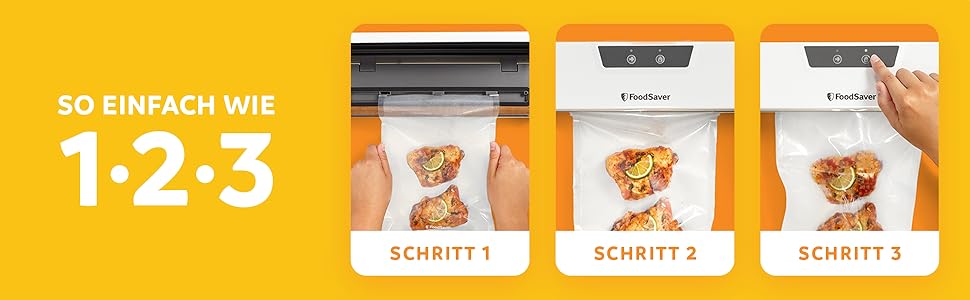 Універсальна система вакуумування продуктів FoodSaver Design Compact, ручний вакууматор, сріблястий (1 рулон, 4 вакуумні пакети, 4 зип-пакети)