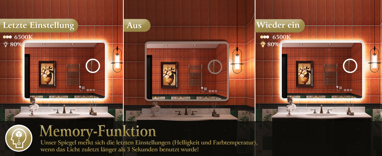 Дзеркало для ванної кімнати S'bagno з підсвічуванням 80x60 см, LED, Bluetooth, 5x збільшення, протитуманне покриття, 3 кольори, регулювання яскравості, пам'ять налаштувань, загартоване скло, IP44, водонепроникність, горизонтальна/вертикальна установка, M66