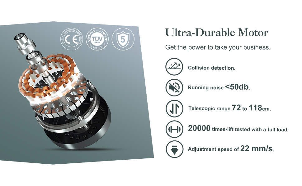 Електричний регульований стіл Airfish 120x80 см з USB-C, керуванням кабелів та 3 рівнями пам'яті (білий)