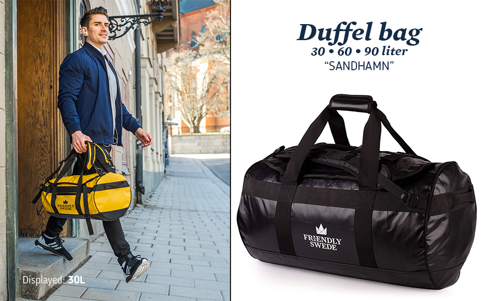 Водонепроникна дорожня сумка Friendly Swede Duffle Bag Рюкзак - 30 л / 60 л / 90 л - речовий мішок, речовий сухий мішок з функцією рюкзака - SANDHAMN білий, 60л