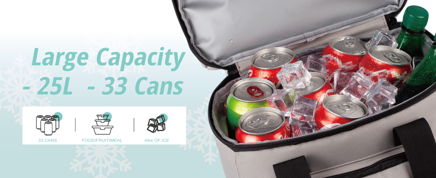 Рюкзак-холодильник з м'яким ручним захопленням, легкий та ізольований, водовідштовхуючий, велика місткість – ідеальний для жінок та чоловіків для пляжу, кемпінгу, пікніка, риболовлі та піших прогулянок (Сірий)