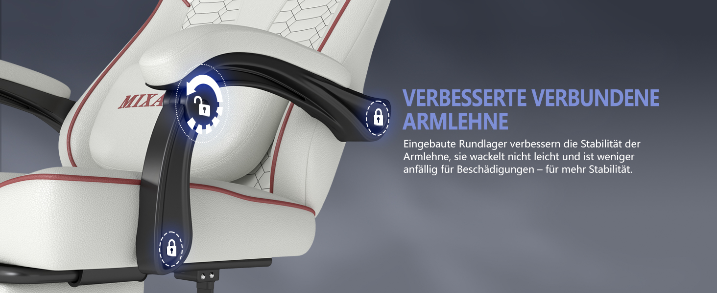 Ергономічне геймерське крісло з підніжкою, підголівником та підтримкою попереку. Регульоване геймерське крісло для дому та офісу, біло-червоне.