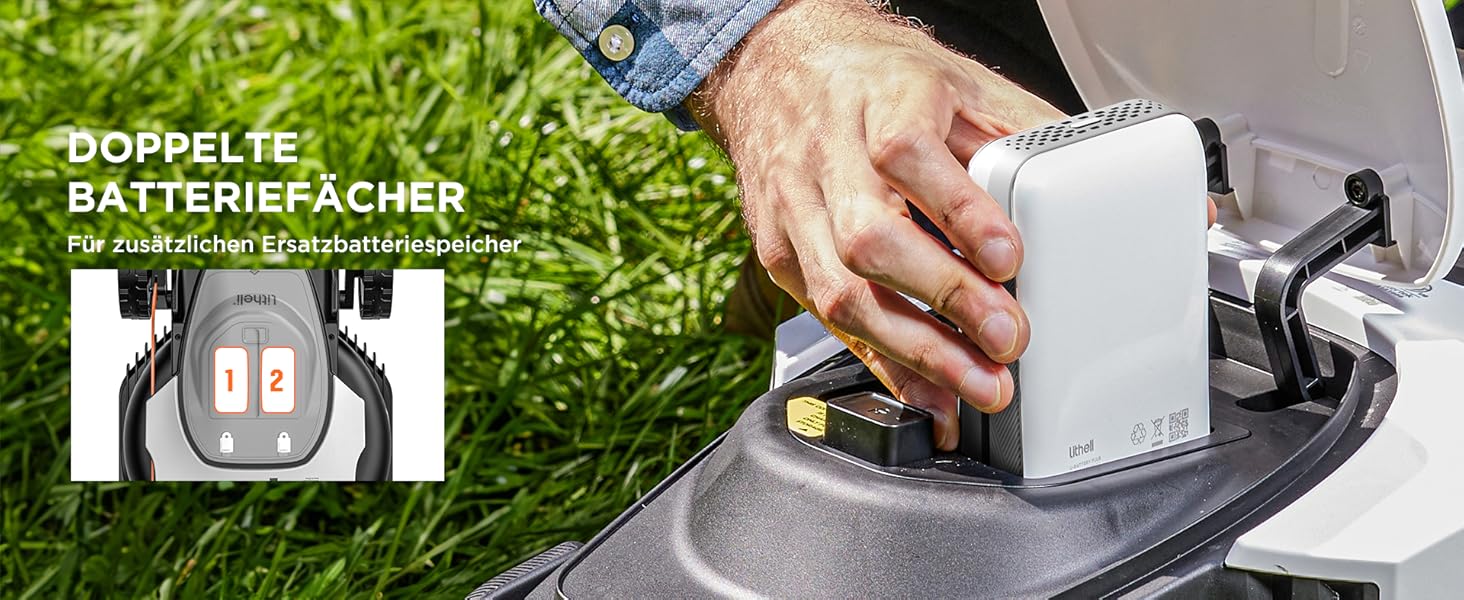 Акумуляторний газонокосарка Litheli 20V, ширина косіння 33 см, до 200 м², об'єм кошика 30 л, висота косіння 25-65 мм, з акумулятором 4.0 Ah