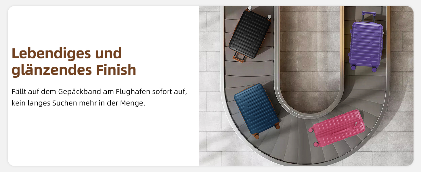 Набір валіз LARVENDER 6 шт. з твердим корпусом, легкий ABS, розширюваний, з TSA-замком, ручна поклажа, з сумкою та косметичкою, білий/коричневий