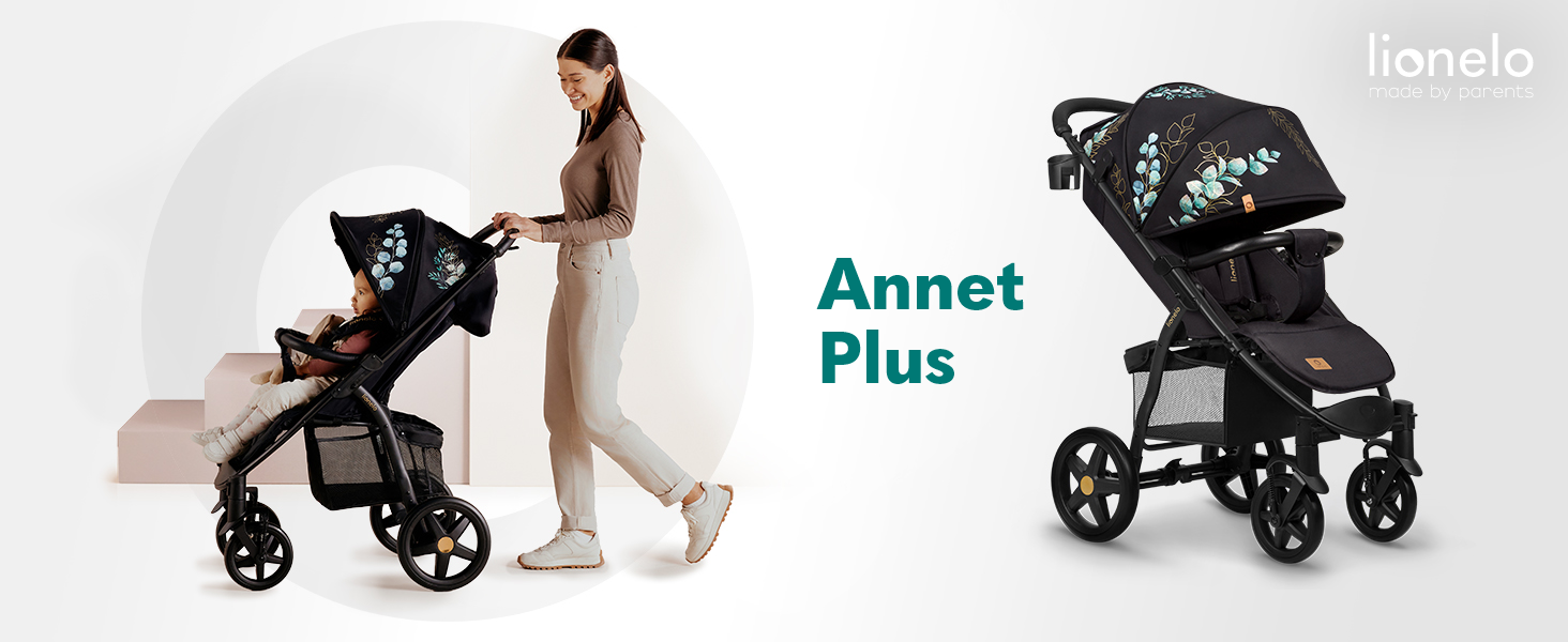 Дитяча коляска Lionelo Annet Plus - компактна, з функцією опускання спинки, блакитна