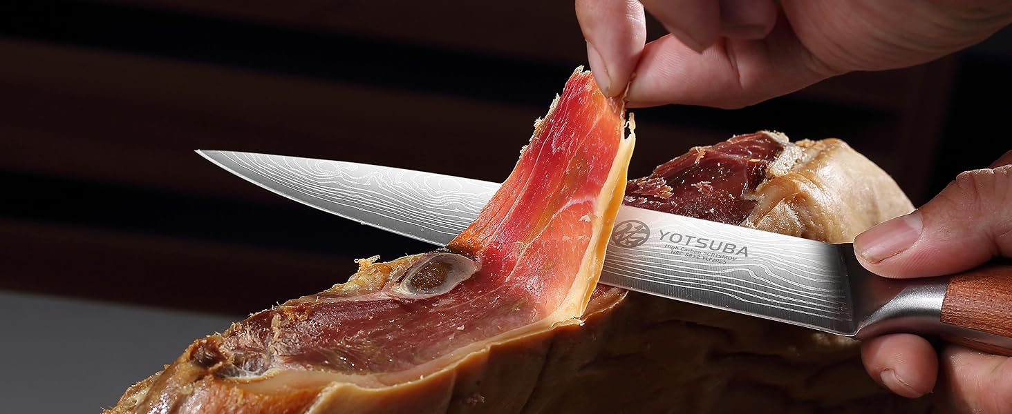Набір кухонних ножів YOTSUBA Profi з дерев'яним блоком та точилкою, ножиці, набір кухонних ножів з нержавіючої сталі, 33 см