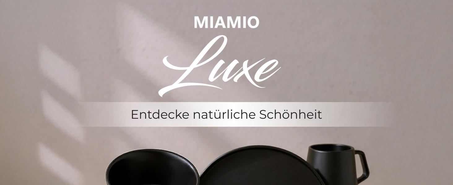Набір посуду Miamio для 8 осіб (24 елементи) з каменю, сучасний сервіз, підходить для миття в посудомийній машині та використання в мікрохвильовій печі, білий колір