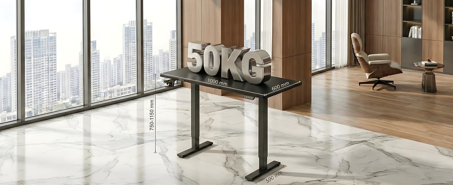 Ергономічний електричний стіл Spacetronik 100x60 см з регулюванням висоти та пам'яттю, бежевий