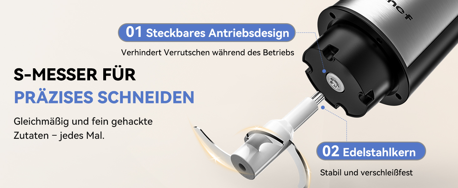 Подрібнювач LINKChef електричний 1.5л, скляна чаша, сталеві ножі, 2 швидкості, для м'яса, фруктів, овочів та дитячого харчування, сріблястий