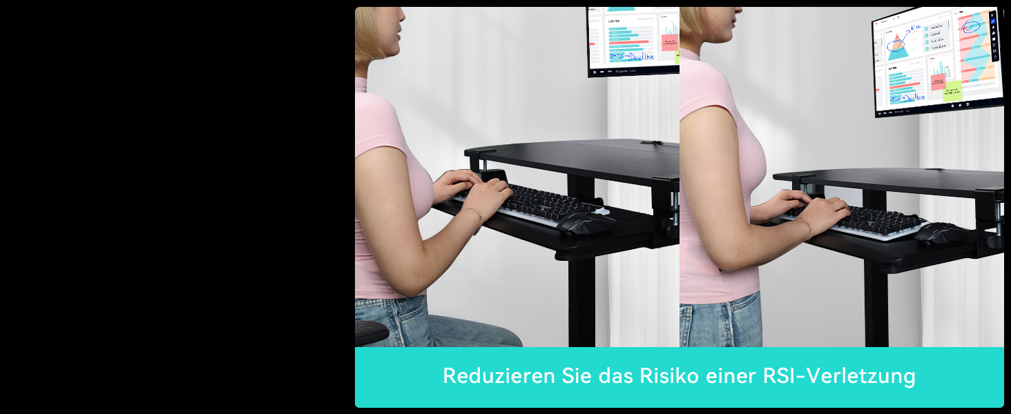 Підставка для клавіатури NearHub, висувна, під стіл, карбоновий дизайн, 65x30 см