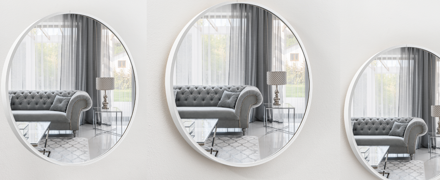 Круглий настінний дзеркало GOLD&CHROME: великий, 50x50 см, з гарантією 2 роки. Ідеально для ванної кімнати та макіяжу. Алюмінієвий, декоративний, великий дзеркало для ванної кімнати.