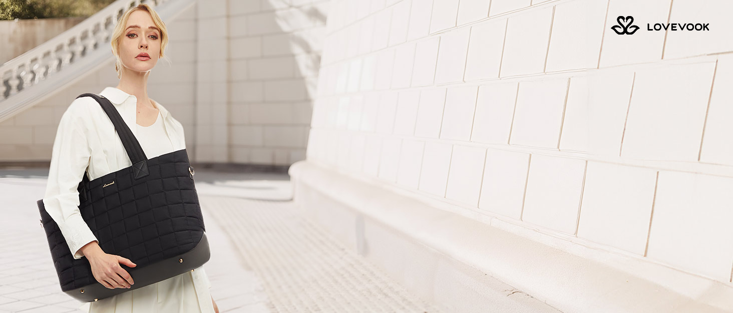 Сумка для ноутбука LOVEVOOK 15.6 дюймів для жінок: робоча, шкільна, для офісу, чорна