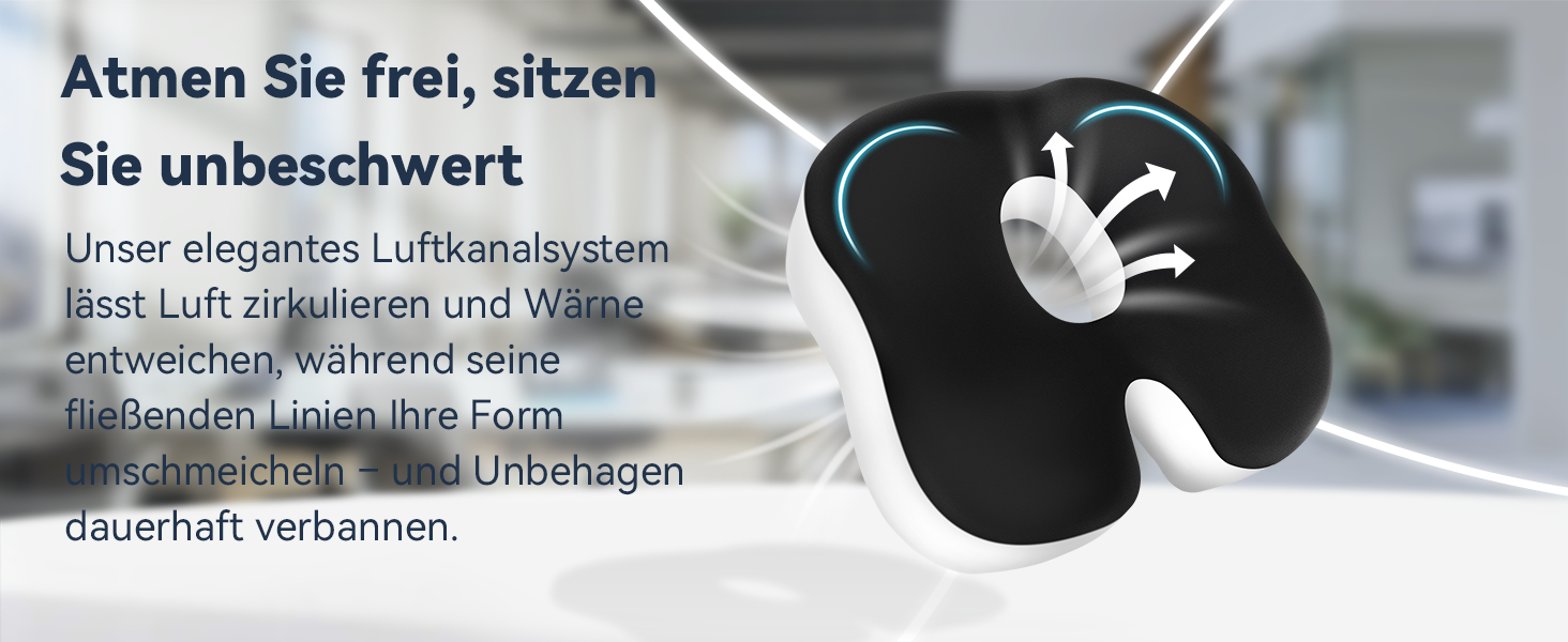 Набір подушок для сидіння з memory foam: для офісного крісла, авто, дому та подорожей. Комфорт спини та сідниць. Чорний колір