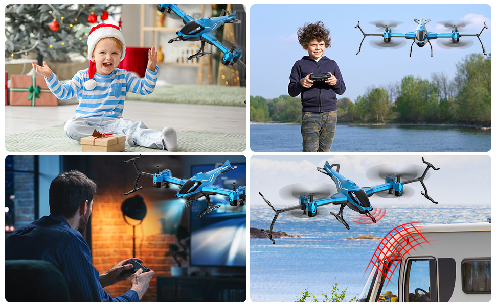 Радіокерований гелікоптер VATOS 2.4G з функцією уникнення перешкод, 360° фліп, LED підсвічування - іграшка для дітей та дорослих