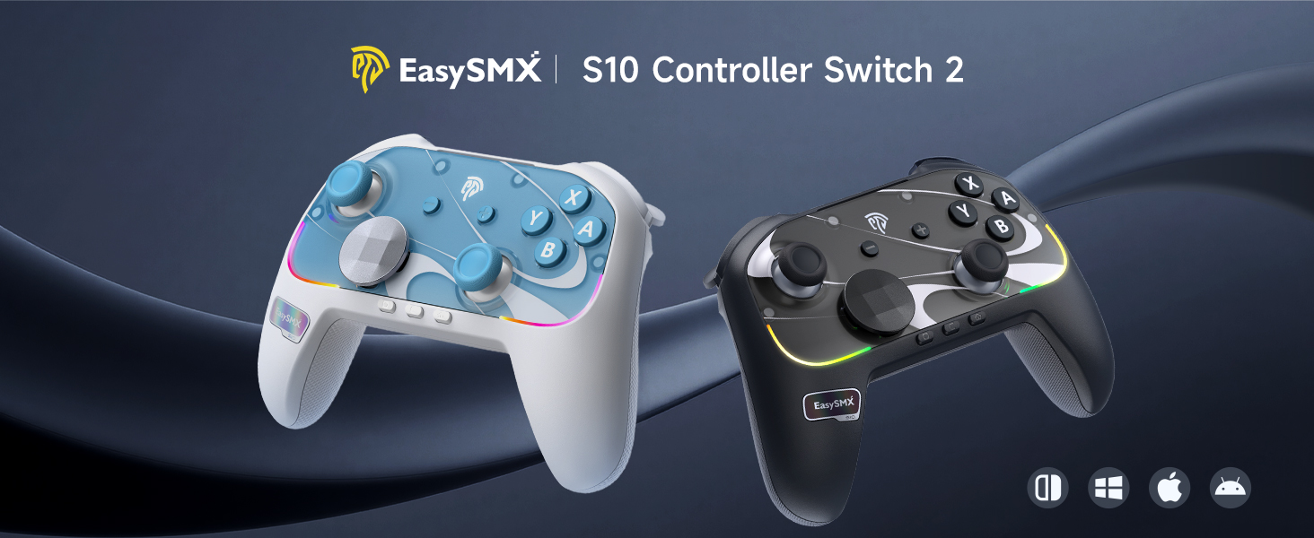 Контролер EasySMX S10 Switch 2 Pro з NFC, змінним D-Pad, магнітними панелями та акумулятором 1200mAh