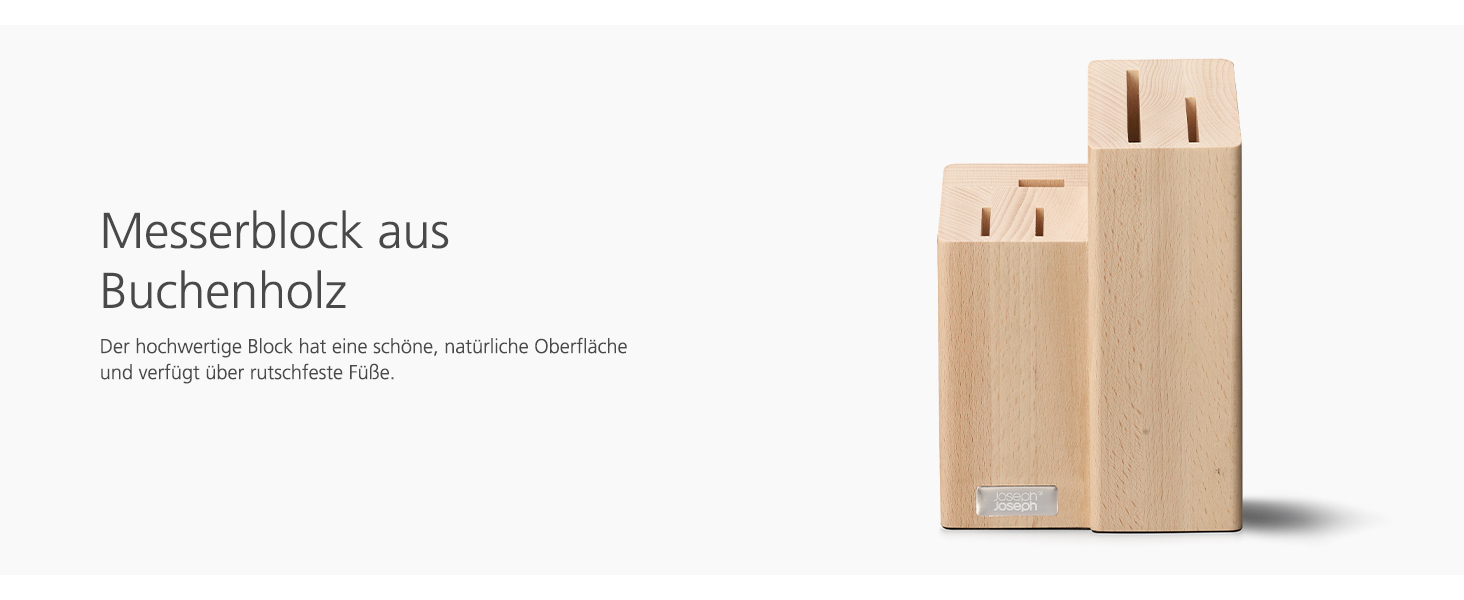 Набір ножів Fusion Joseph Joseph 5 предметів: кухонний ніж, ніж для м'яса, ножиці, дерев'яний блок для ножів