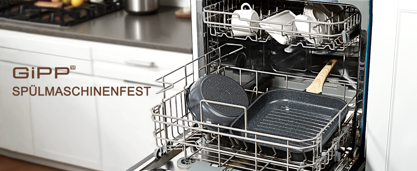 Сковорода-гриль GiPP 28x28 см, сковорода для стейків, індукційна, алюмонієвий литний матеріал з гранітно-антипригарним покриттям, 100% без PFOA, підходить для всіх типів плит, легко миється, білий колір