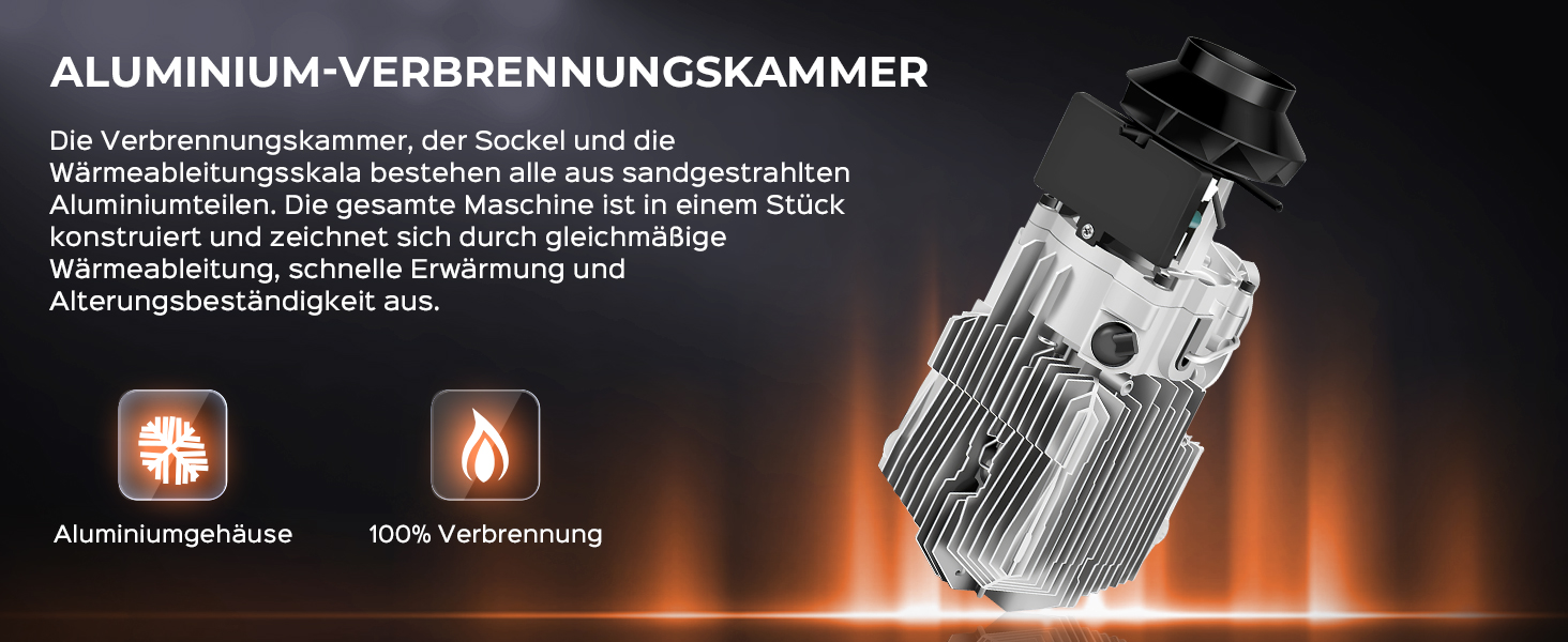 Дизельний обігрівач 8kW, 12V/24V з пультом керування та додатком, для авто, RV, човнів, вантажівок, з LCD-дисплеєм та шумопоглиначем