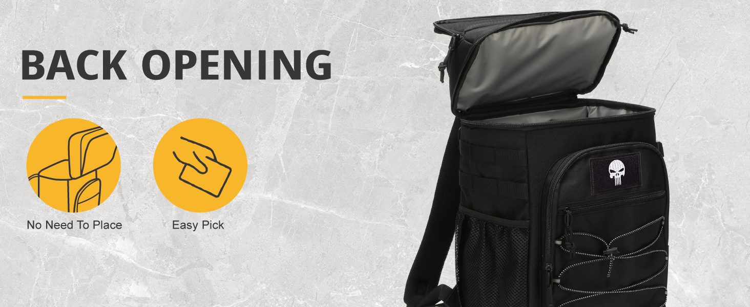 Тактичний ізольований рюкзак-холодильник 25L – чорний, водонепроникний, для роботи, відпочинку, кемпінгу та походів