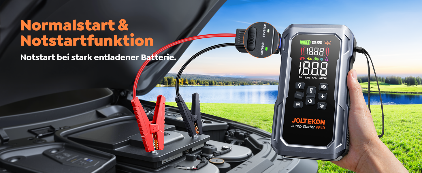 Пусковий пристрій (бустер) 7000A для авто: Powerbank для бензинових та дизельних двигунів (до 12.0L), з компресором 160 PSI, надувним насосом, LED-ліхтарем 800 Лм та LCD-дисплеєм