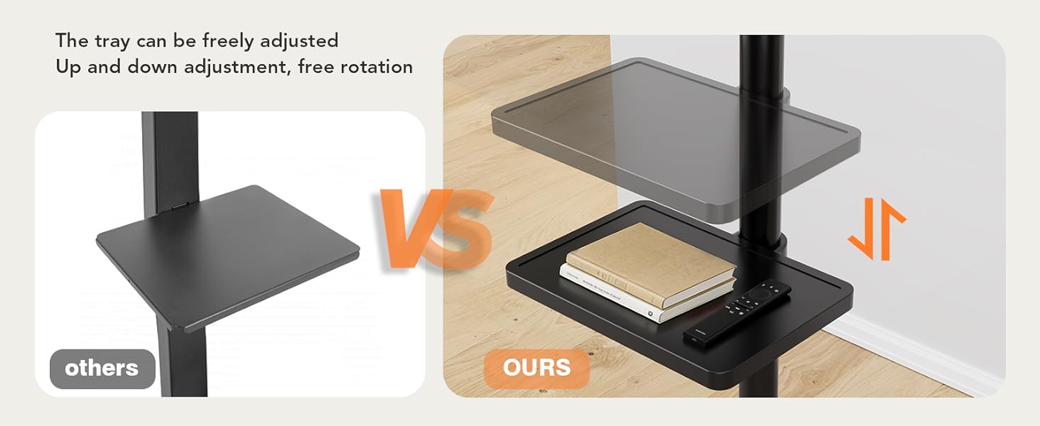 Підставка для телевізора Hemudu з колесами 23-60 дюймів, VESA 400x400 мм, до 35 кг, регульована висота