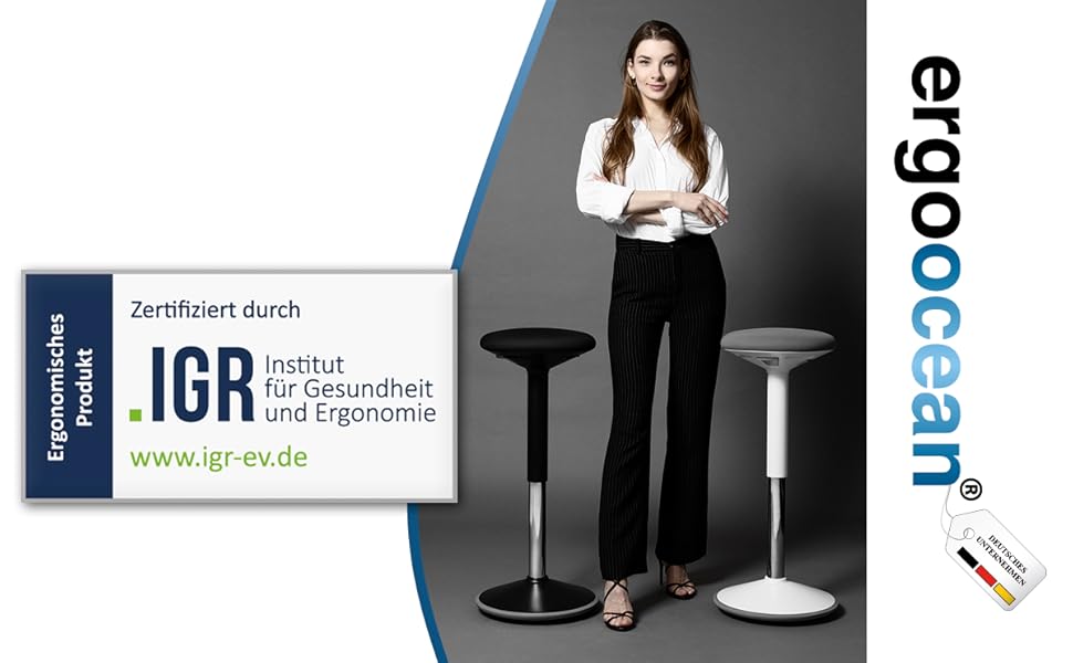 Ергономічний офісний стілець 2в1: стілець та підставка для ніг - регульована висота, для здорової спини, офіс (білий)