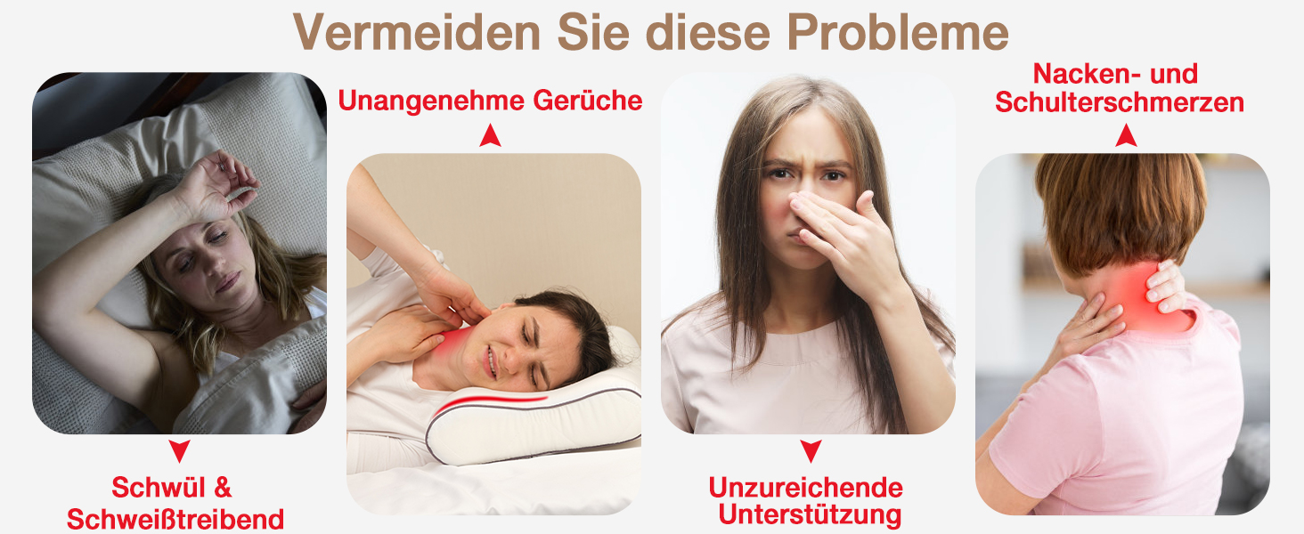 Ортопедична подушка для шиї з Memory Foam, сертифікат Oeko-TEX®, ергономічна подушка для сну на боці, спині та животі, сірого кольору