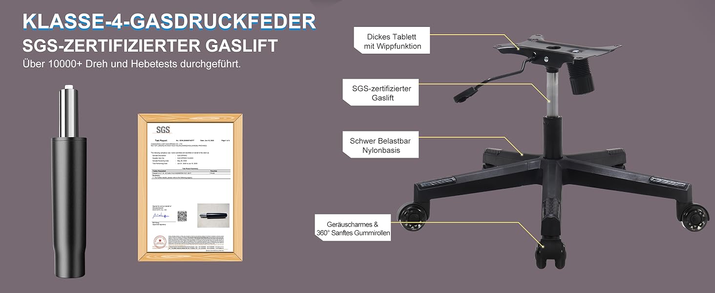 Ігровий крісло Symino з латексним сидінням, 300 кг, підтримка попереку та підголовник