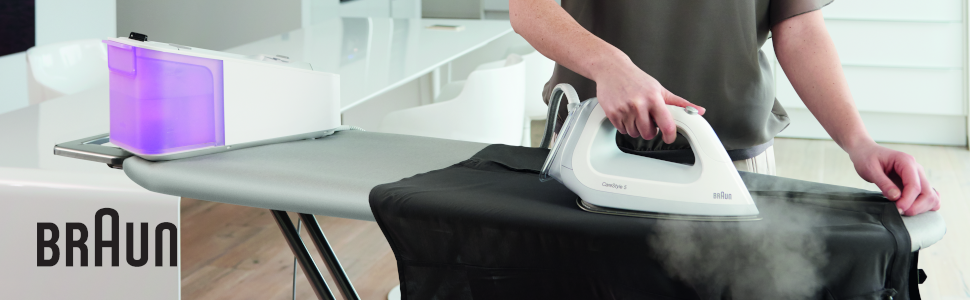 Парова станція Braun CareStyle 3 IS 3132 WH з підошвою FreeGlide 3D, тиском 6 бар та резервуаром 2 л, помаранчева