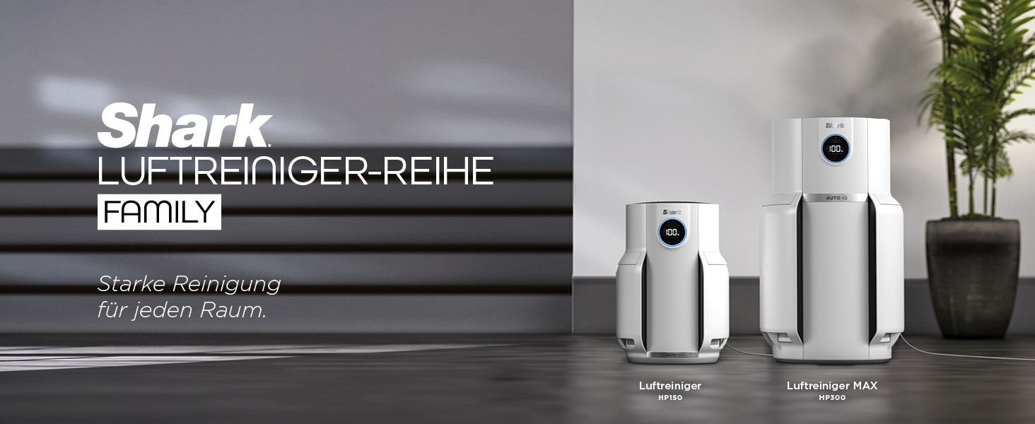 Повітряний очисник Shark NeverChange HP150EU: HEPA-фільтр на 5 років, 60 м², для дому, білий