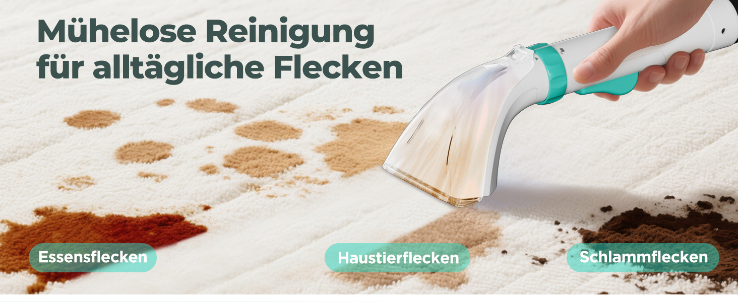 Портативний мийний пилосос для килимів та м'яких меблів HAUSHOF, 13 kPa, 2-в-1, тихий (≤77 dB)