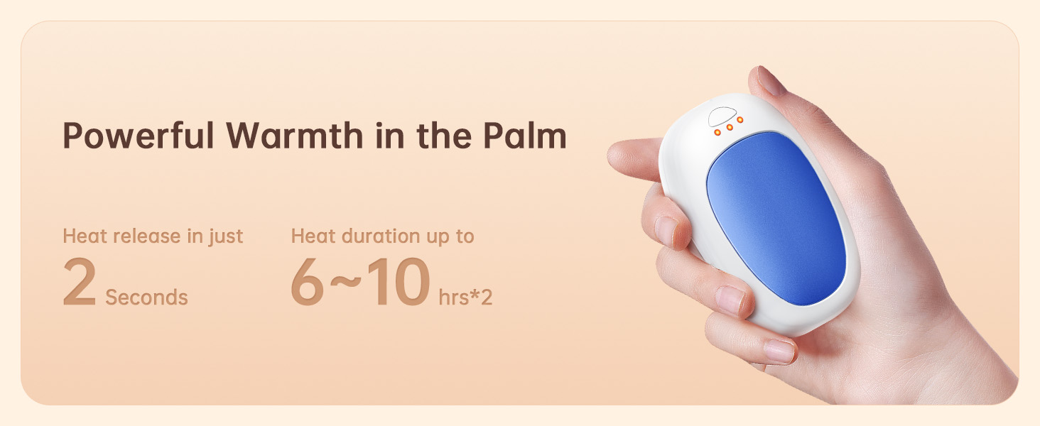 Jonwall Електричні грілки для рук, 2 шт., USB, багаторазові, портативні, 3 режими нагріву, для кемпінгу, полювання, гольфу, подарунок для жінок та чоловіків (блакитний)