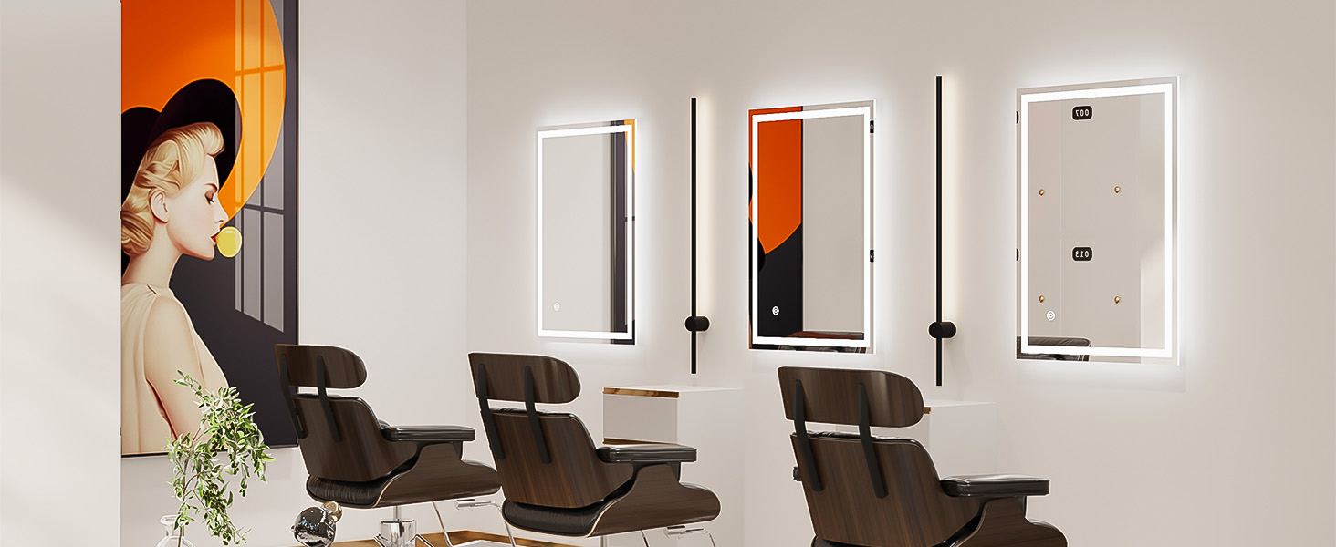 Дзеркало для ванної кімнати Dripex LED з підсвічуванням, сенсорна кнопка, протизапітніння, 6400K, енергозбереження, 50x70 см