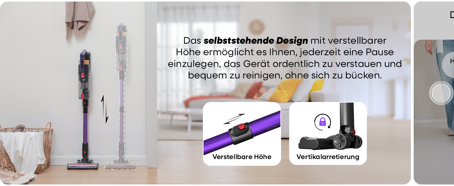 Бездротовий акумуляторний пилосос UNINELL HOME 48000Pa, 550W, 65 хвилин роботи, LED-дисплей, антизаплутувальна щітка, тиха робота, для килимів, твердих підлог та шерсті тварин (фіолетовий)