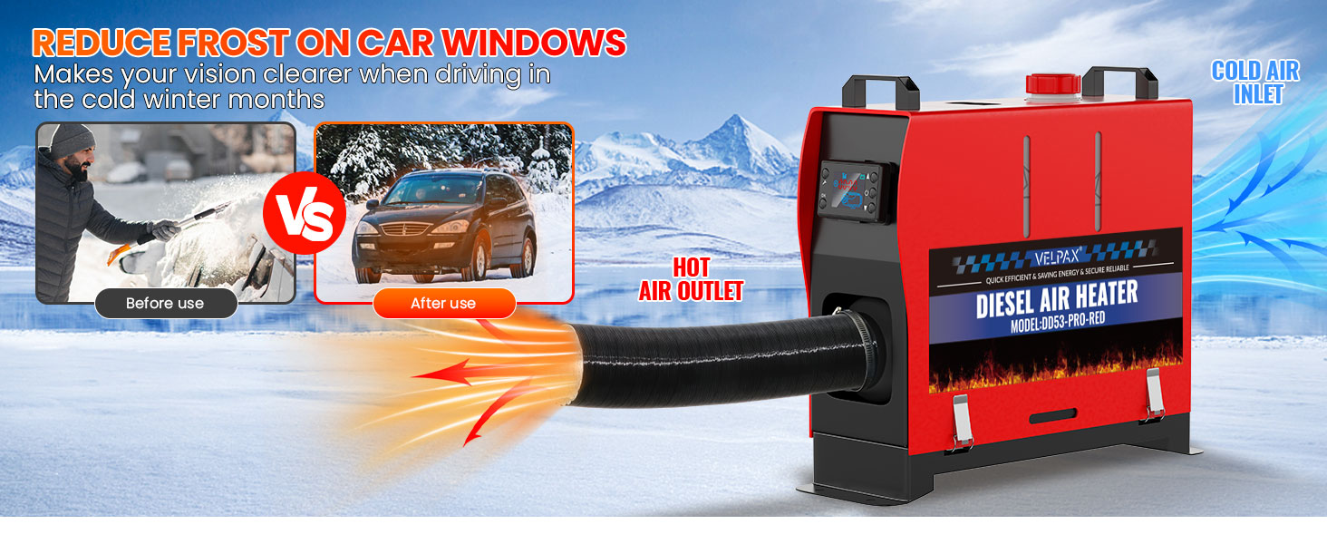 8kW Дизельний Обігрівач з Пультом та LCD-Екраном для Автомобіля, RV, Човна, Вантажівки, 12V