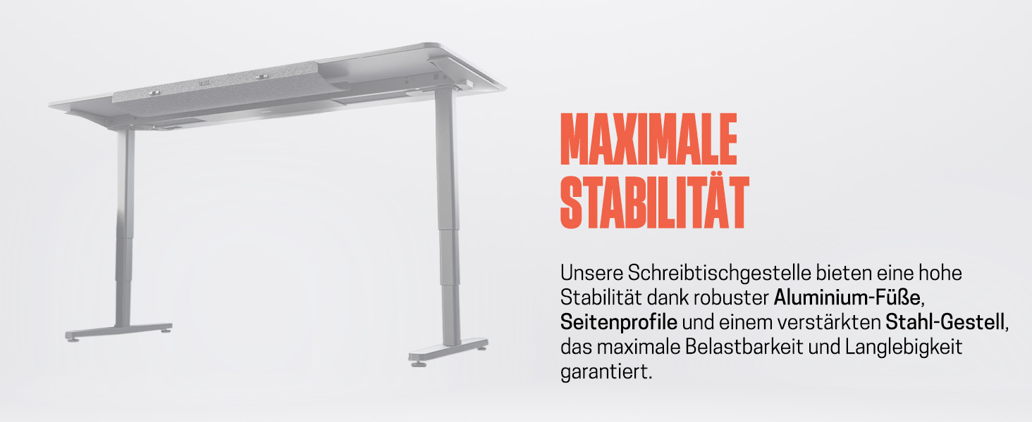 Рамка Yaasa Frame S для столу, регулювання висоти, USB-порт, 2-х рівневий телескопічний механізм, блокування клавішами (білий)