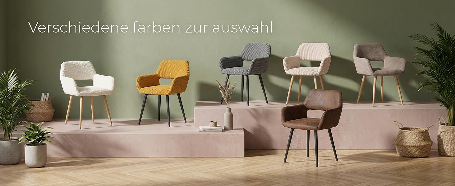 Крісла для їдальні та кухні Cosy 2 шт. з м'яким сидінням, металевим каркасом, бежевого кольору, 56x56x78 см