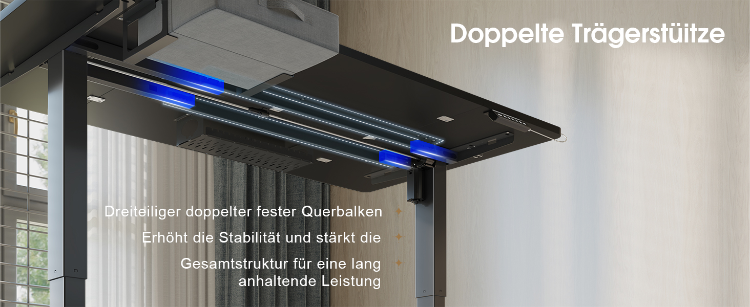 Регульований стіл Devoko 160x80 см з ящиками, USB-порт, органайзер для кабелів, стоячий стіл з пам'яттю положення, білий